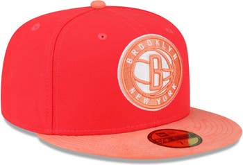 Men's New Era White/Red Brooklyn Nets 59FIFTY Fitted Hat