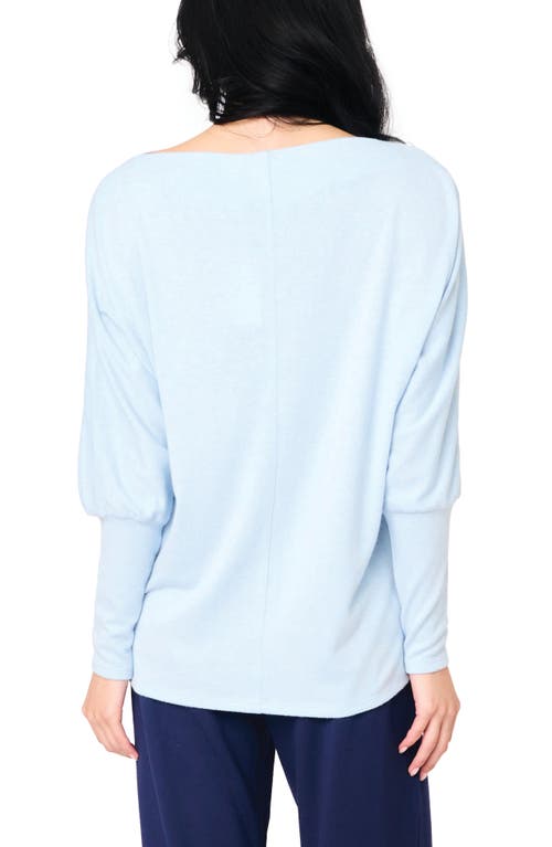 Shop Gibsonlook Slouchy Luxe Boatneck Top In Cashmere Blue