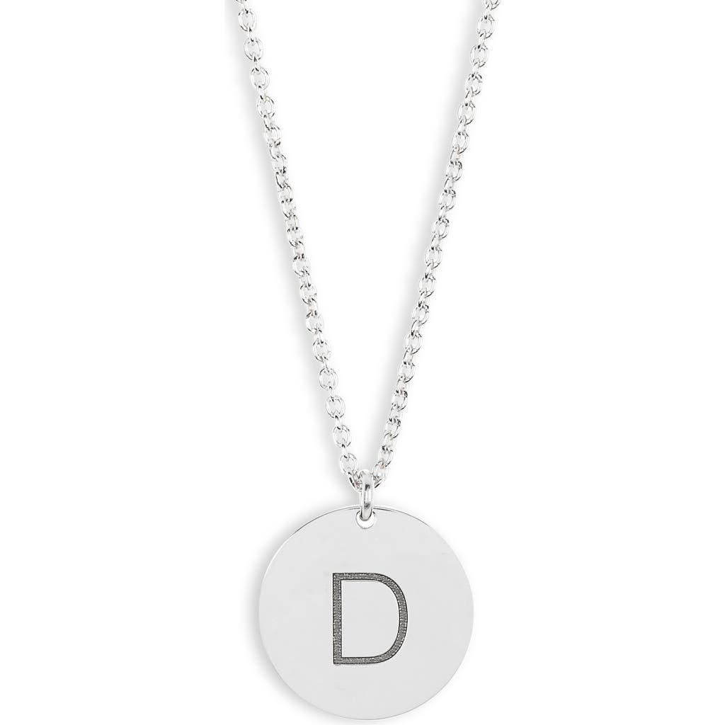Meshmerise Initial Disc Pendant Necklace In White-d