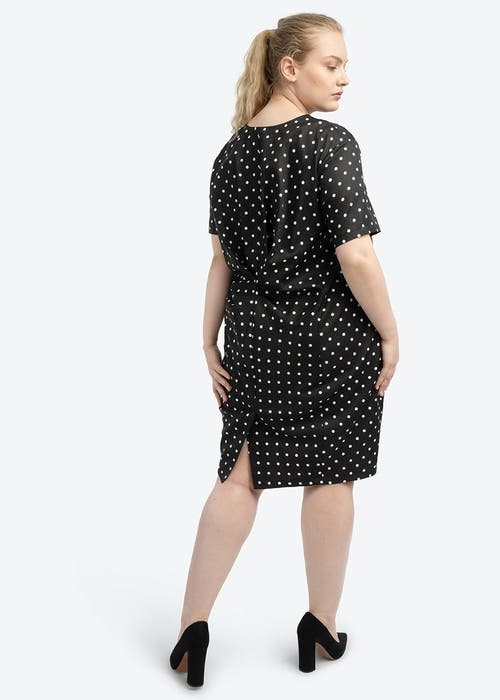 SEE ROSE GO SEE ROSE GO PLEATED TIMELESS DOT DRESS PLUS SIZE