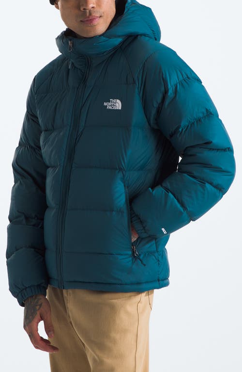 Shop The North Face Hydrenalite 600 Fill Power Down Hooded Jacket In Midnight Petrol