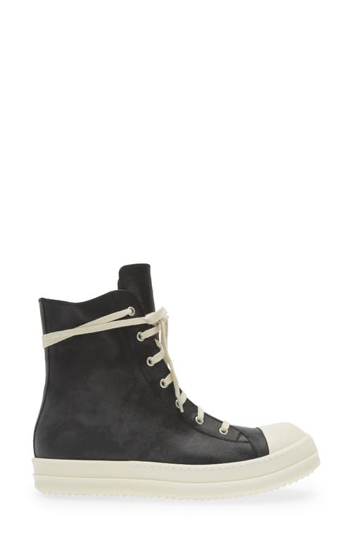 Shop Rick Owens Lido High Top Sneaker In Black/milk/milk