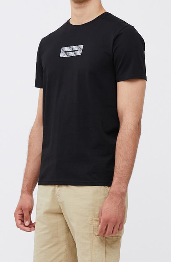 Shop French Connection Repeat Logo Organic Cotton Graphic T-shirt In Black