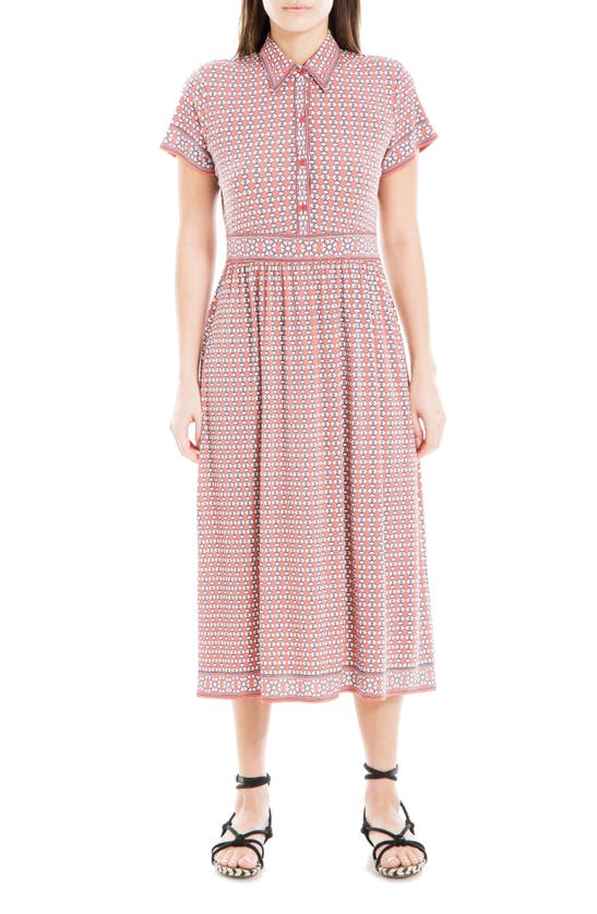 max studio jersey maxi dress Max Studio Collared Jersey Maxi Dress In Black/ Cream Floral