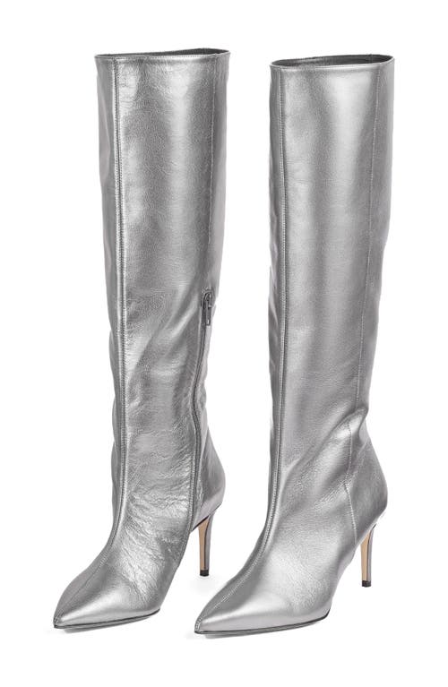 Shop Lk Bennett Astrid Knee High Boot In Pewter