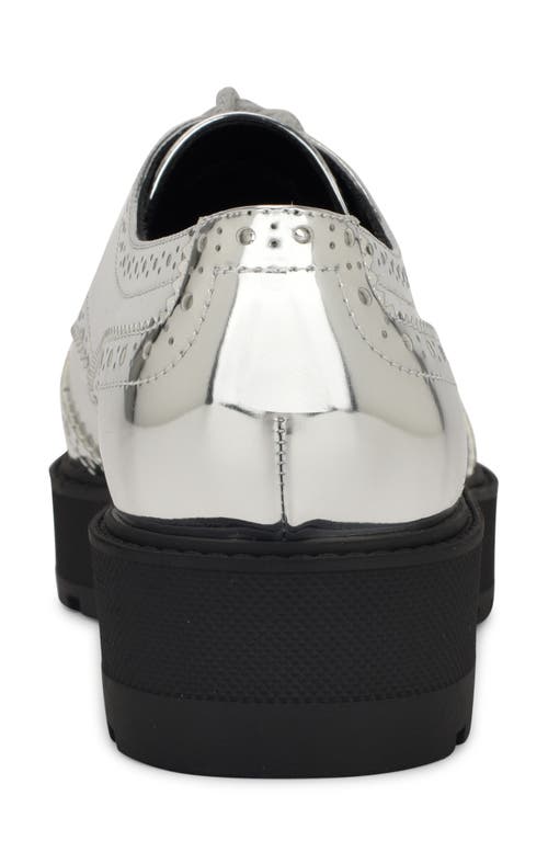 Nine West Resttin Wingtip Platform Derby In Silver