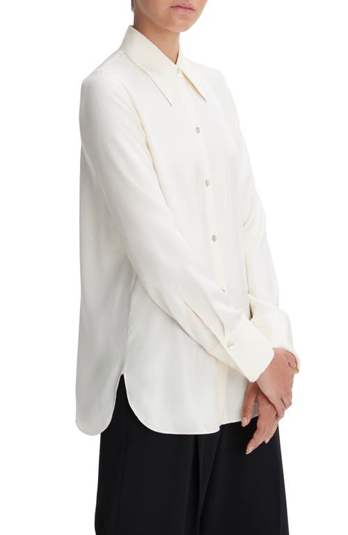 Vince Organic Cotton Blend Button-up Shirt In Feather