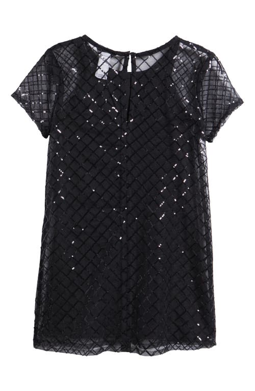 Shop Truce Kids' Sequin Mesh Dress In Black