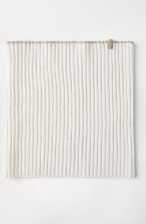 Shop Brunello Cucinelli Knit Neck Warmer With Monili In White