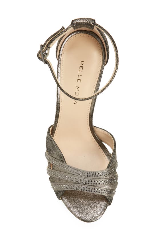 Shop Pelle Moda Olwyn Ankle Strap Platform Sandal In Pewter