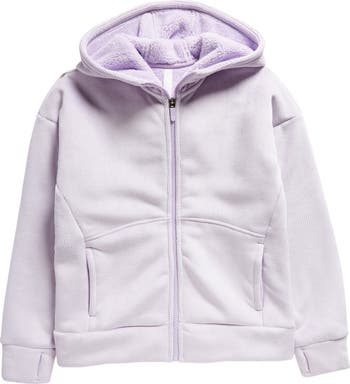 Kids Velour Lined Rib Zip Hoodie