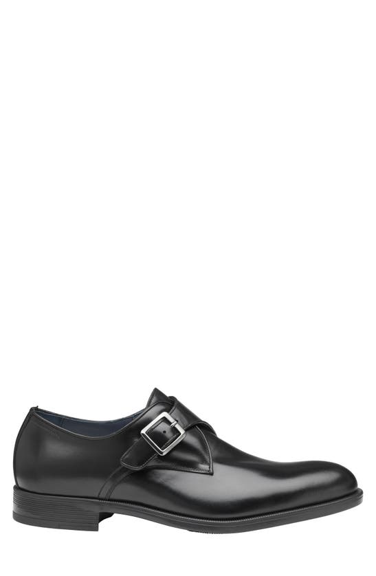 Johnston & Murphy Collection Flynch Monk Strap Loafer In Black Italian Calfskin
