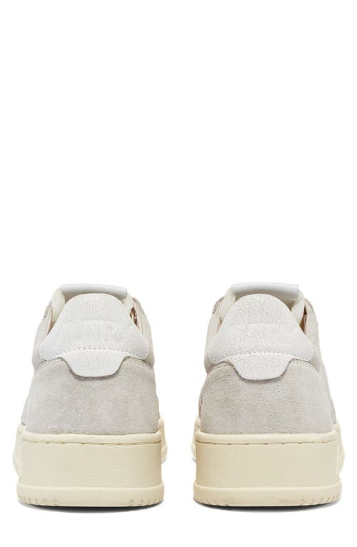 Shop Autry Medalist Low Sneaker In Suede Grey/cream