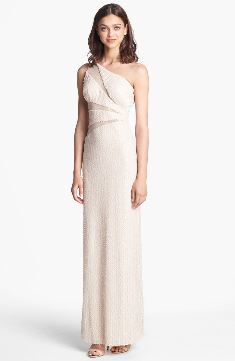 Hailey by Adrianna Papell One Shoulder Sequin Gown | Nordstrom