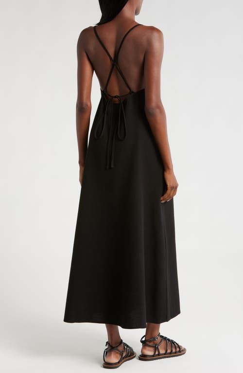 Shop Nordstrom Tie Back Cover-up Maxi Dress In Black