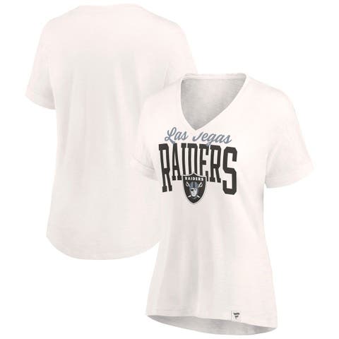 Fanatics Branded Heather Charcoal Las Vegas Raiders Plus Size Lace-Up V-Neck T-Shirt