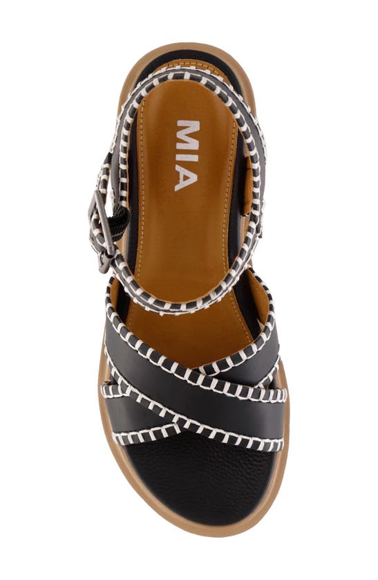 Shop Mia Cienna Wedge Sandal In Black/ Natural