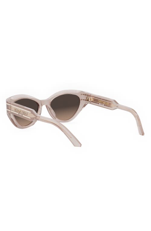 Shop Dior ‘signature B7i 52mm Cat Eye Sunglasses In Shiny Pink/gradient Roviex