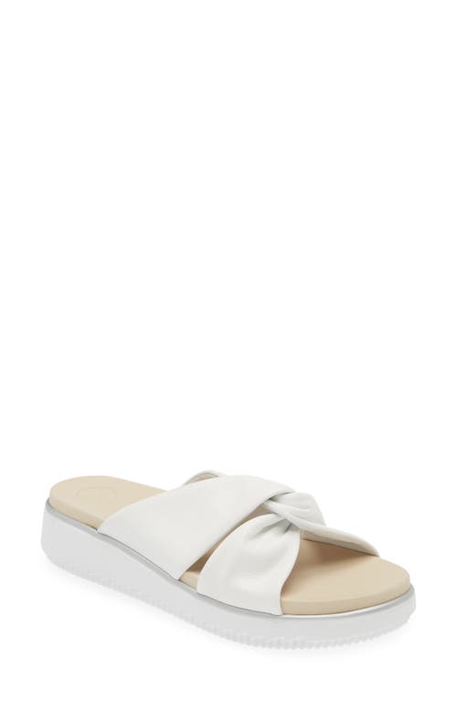 Tiki Platform Slide Sandal in White Leather