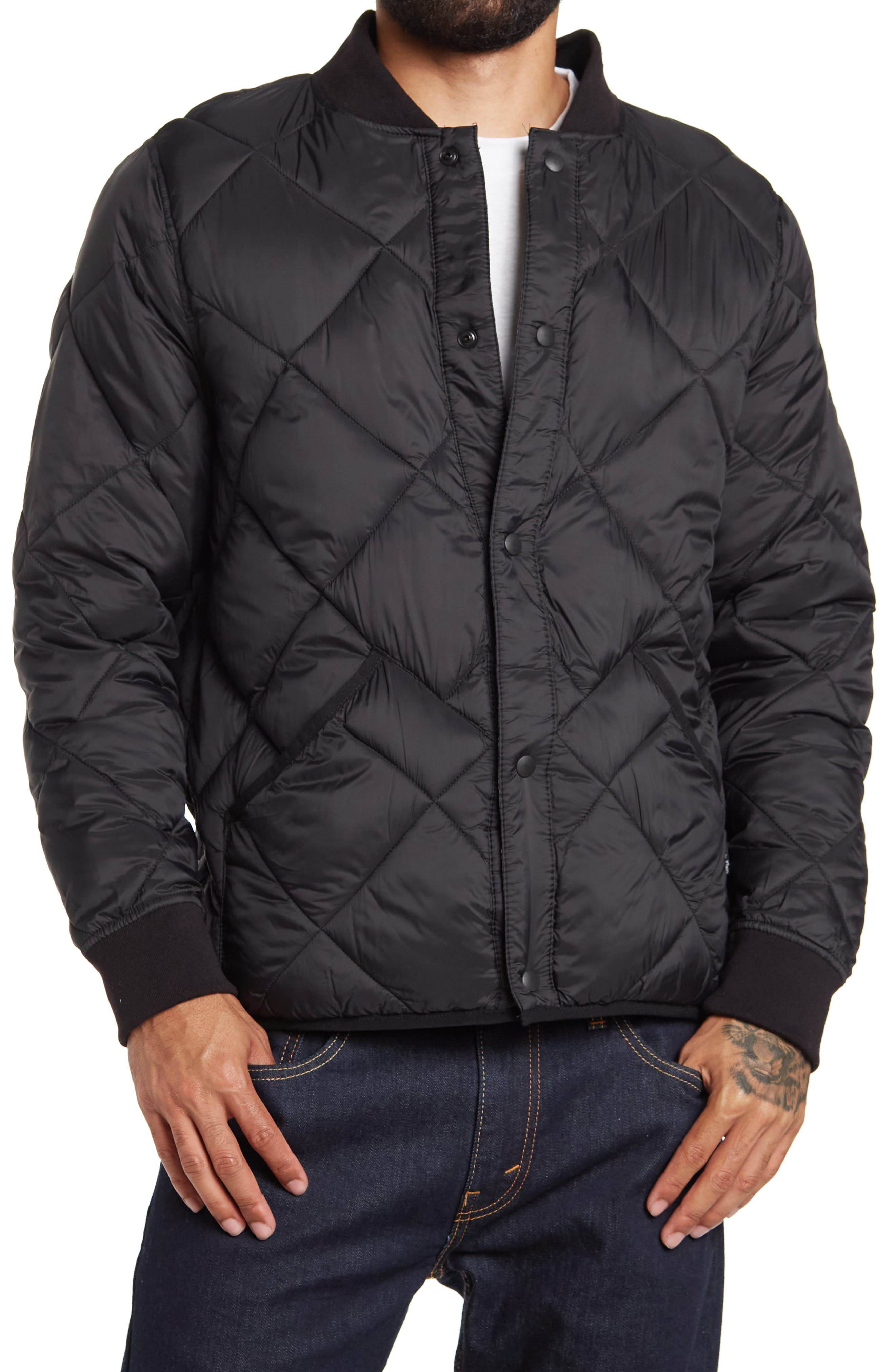 calvin klein black quilted jacket