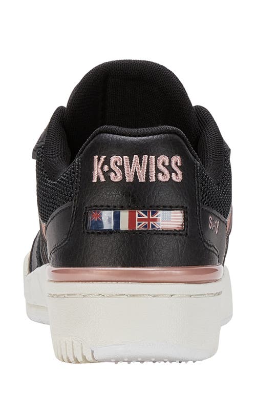 Shop K-swiss Si-18 Rival Sneaker In Black/rose Gold