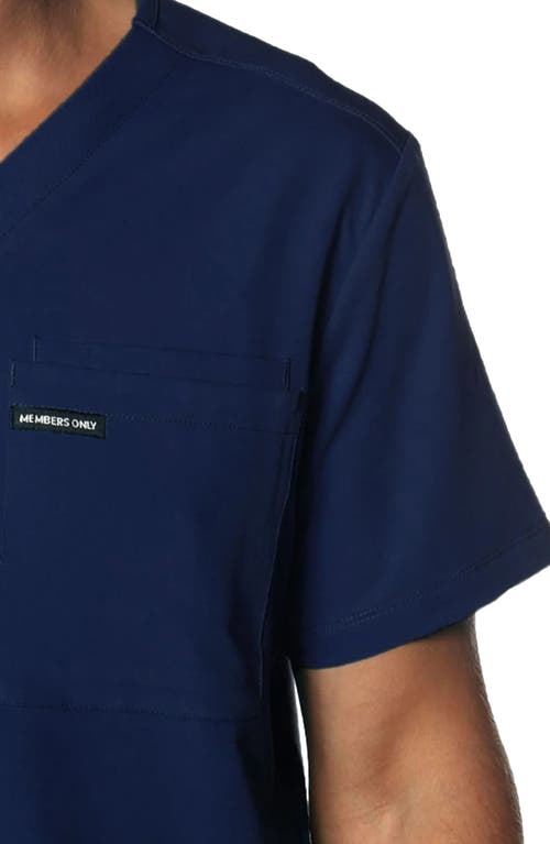 Shop Members Only Brighton 3-pocket Scrub Top In Navy