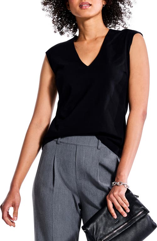 NIC+ZOE Perfect Layer V-Neck Top in Black Onyx