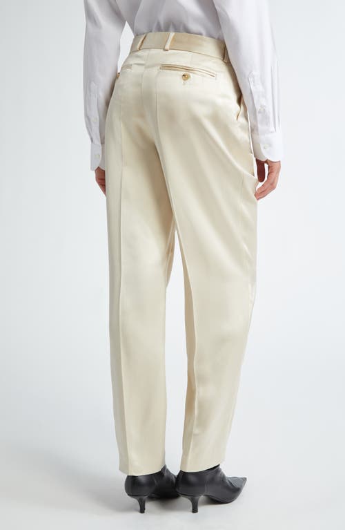 Shop Totême Toteme Satin Trousers In Ecru