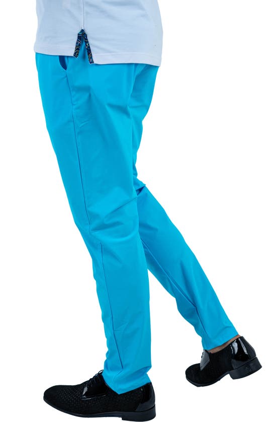 Maceoo All Day Turquoise Pants In Blue