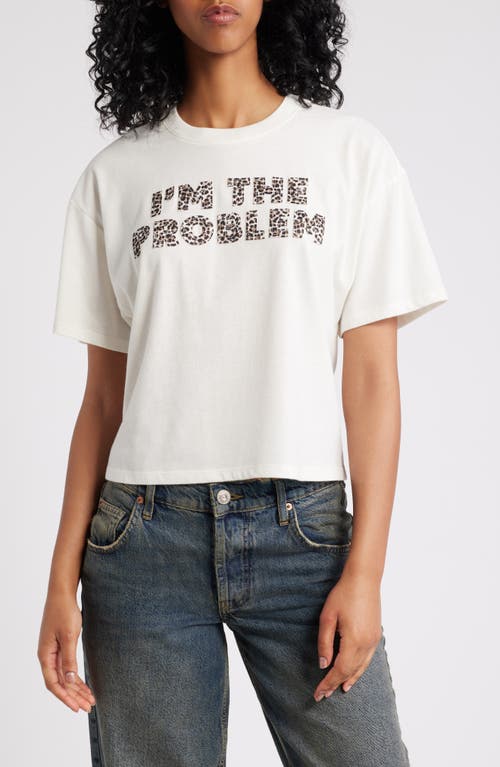 Shop Vinyl Icons I'm The Problem Jersey Crop Graphic T-shirt In Natural