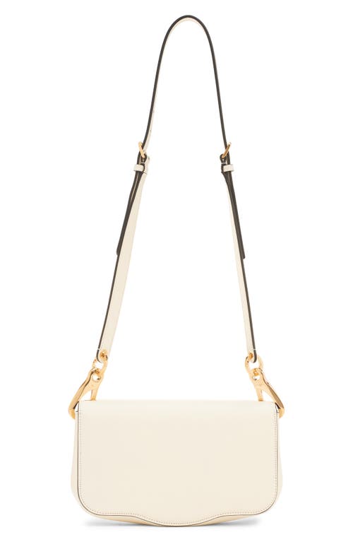 Shop Valentino Garavani Small Vlogo Leather Shoulder Bag In Ivory