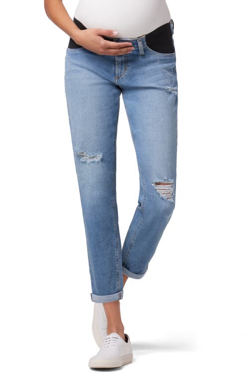 The Bobby Ripped Ankle Boyfriend Maternity Jeans in Kingstown Destruct
