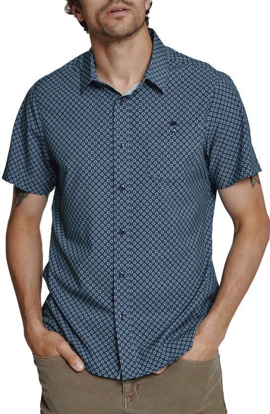 Shop 7 Diamonds Avalon Short Sleeve Button-up Shirt In Teal