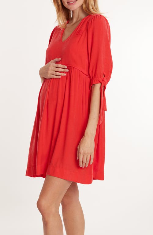 Shop Cache Coeur Amy Maternity/nursing Babydoll Dress In Coral