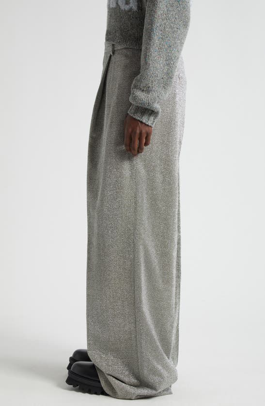 Shop Erl Gender Inclusive Tailored Lamé Pants In Gunmetal