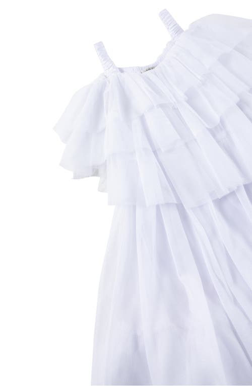 Shop Habitual Kids Kids' Ruffle Mesh Dress In White