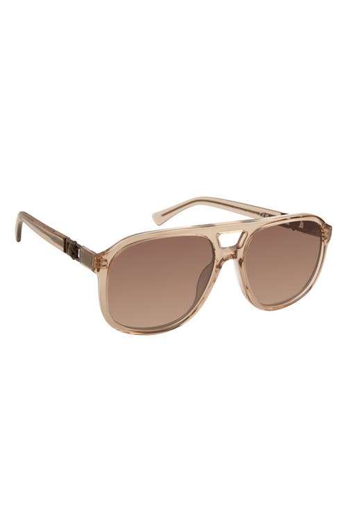Kurt Geiger London 59mm Aviator Gradient Sunglasses In Sand/burgundy