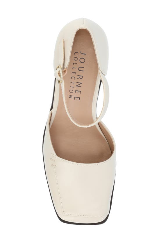 Shop Journee Collection Evangeline Block Heel Pump In Ivory