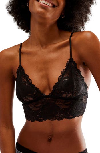 Black lace longline fashion bralette