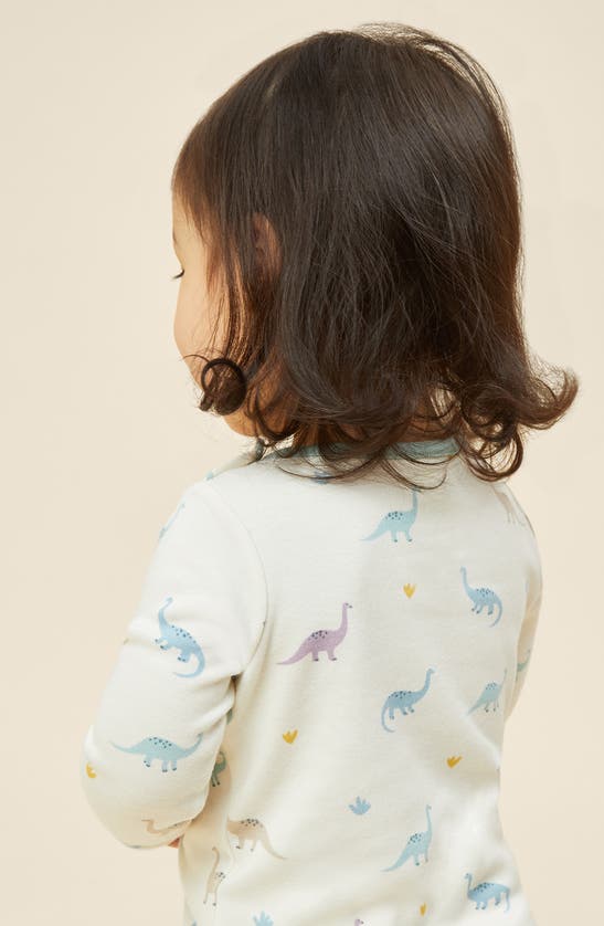 Shop Mori Dino Print Two-piece Fitted Pajamas