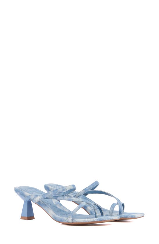 Shop Olivia Miller Angelic Rhinestone Sandal In Acid-wash Blue