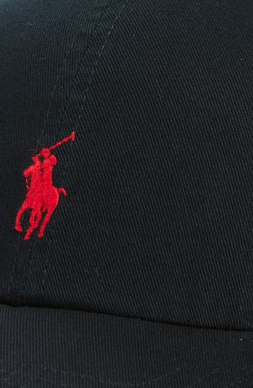 Polo Ralph Lauren Black Baseball Cap With Logo Embroidery In Cotton Man In Multi