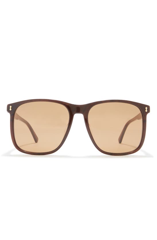 Gucci 57mm Square Sunglasses In Brown