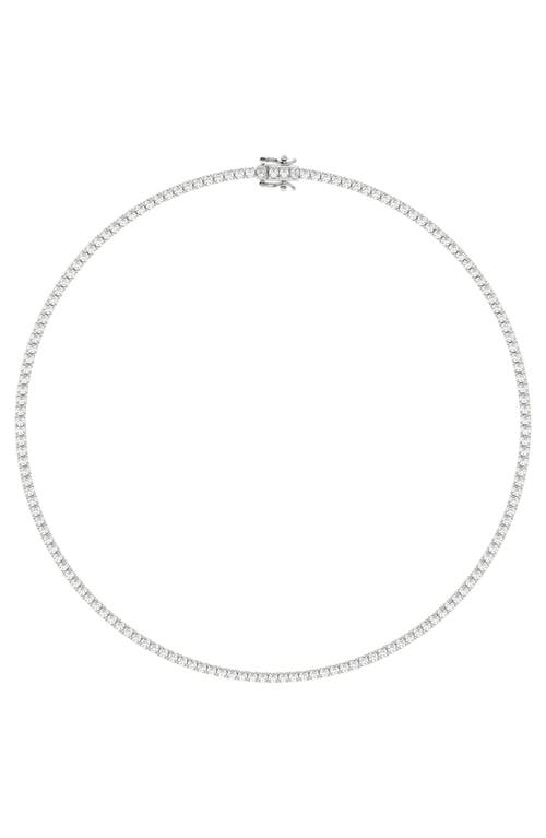 14k White Gold Round Brilliant Cut Diamond Necklace - 7.27 ctw