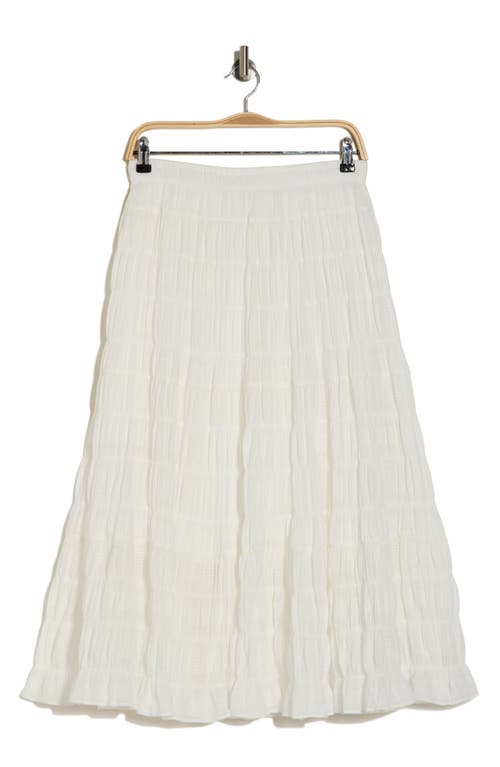 Max Studio Textured Midi Skirt In White-white