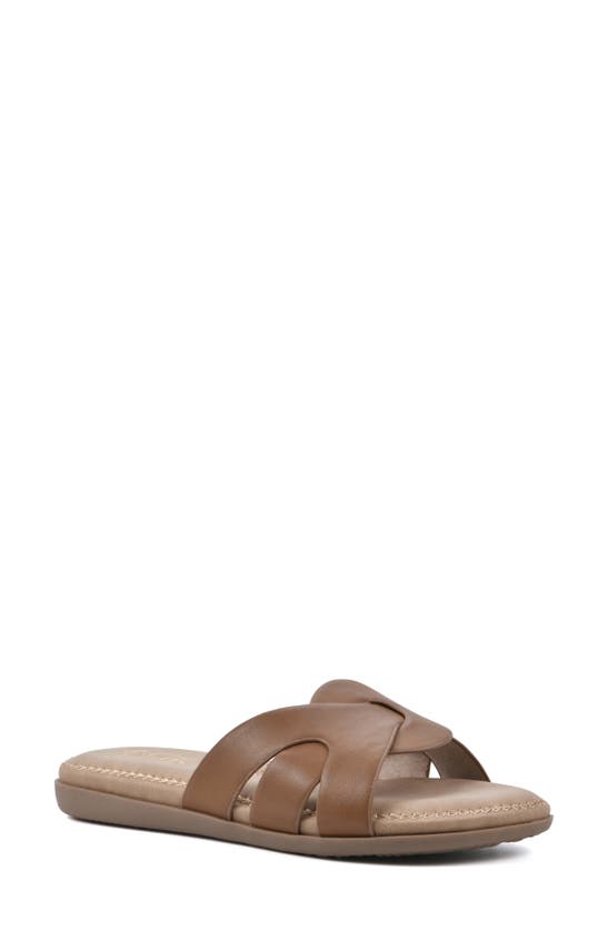 Cliffs By White Mountain Fortunate Woven Sandal In Tan/ Burnished/ Smooth