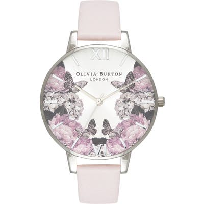 Olivia Burton Signature Floral Leather Strap Watch,