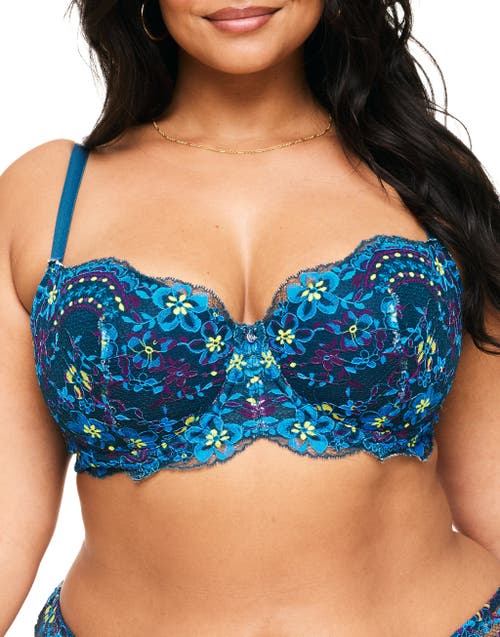 Shop Adore Me Nicholette Contour Balconette Bra In Floral Blue