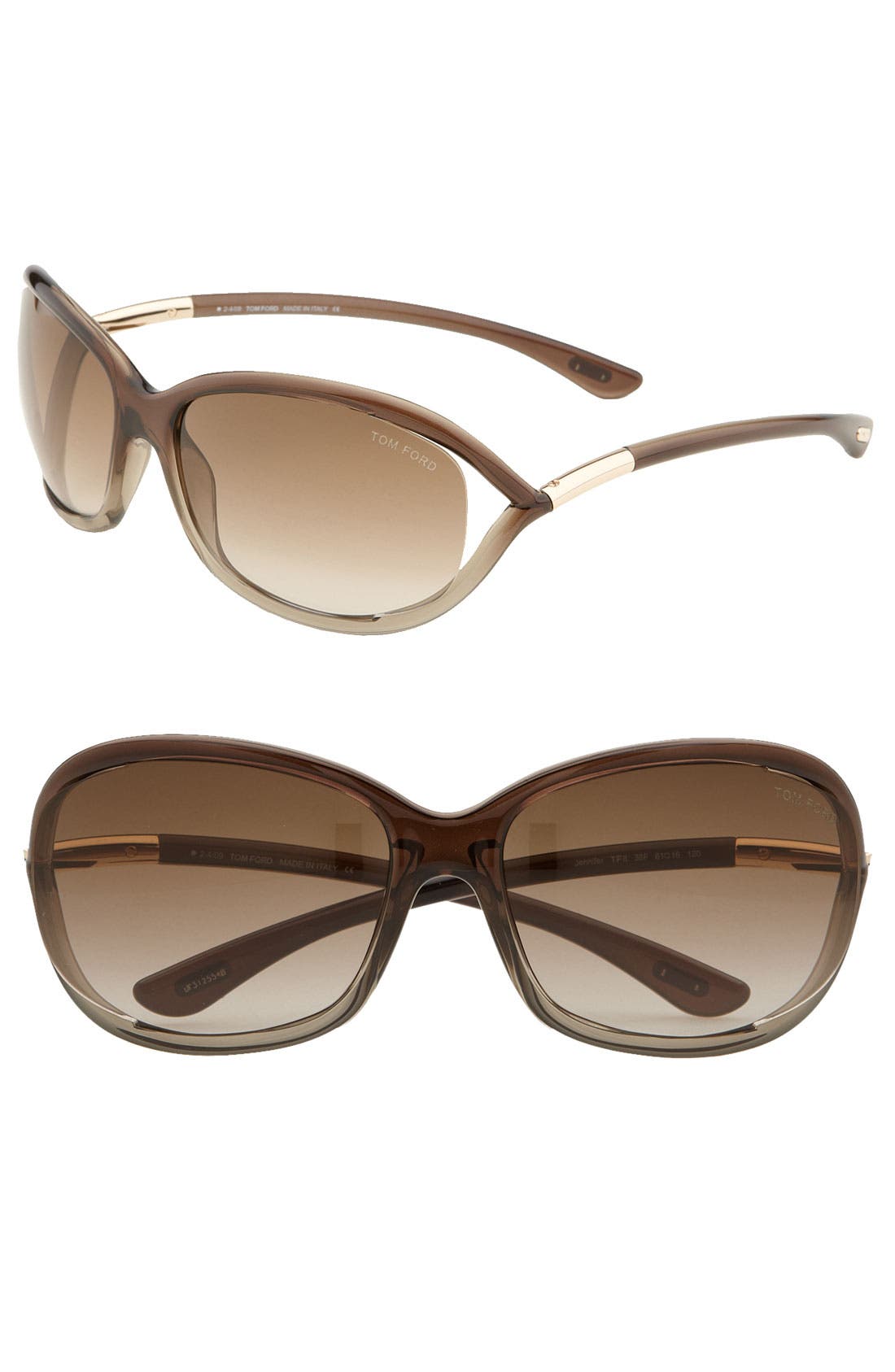 TOM FORD Jennifer 61mm Oval Oversize Frame Sunglasses in Brown /Bronze |  Smart Closet