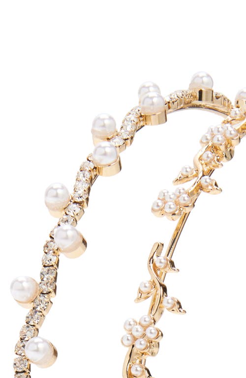 Shop Bp. Imitation Pearl Metal Headband In Ivory- Gold